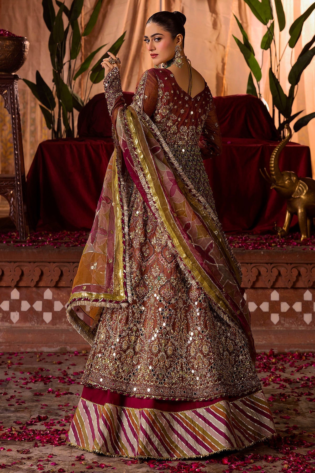Motifz | Bridal Couture | 0020-NAURATAN EMBROIDERED MESSORI STITCHED by Motifz - Designer Dress - Type: Ladies Clothes - Available at Libayah - 100% Original