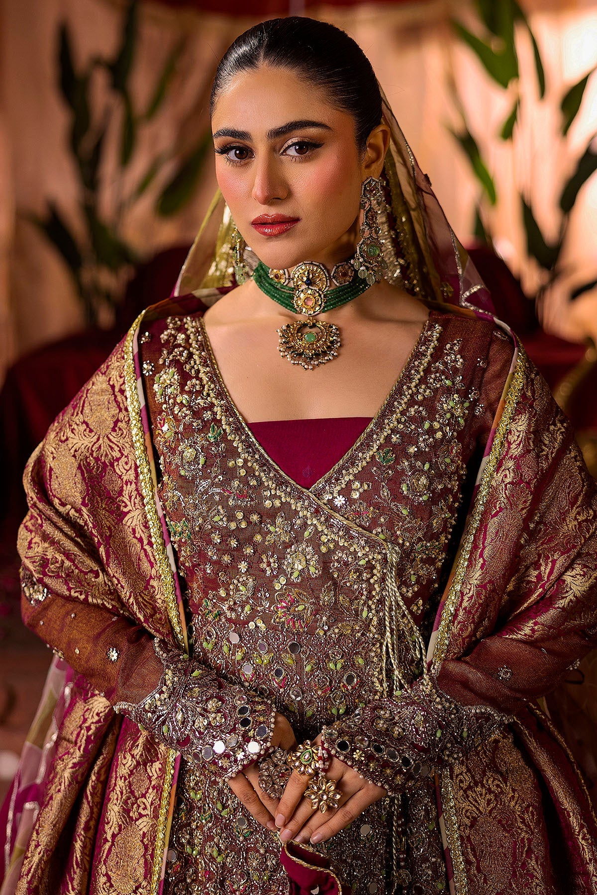 Motifz | Bridal Couture | 0020-NAURATAN EMBROIDERED MESSORI STITCHED by Motifz - Designer Dress - Type: Ladies Clothes - Available at Libayah - 100% Original