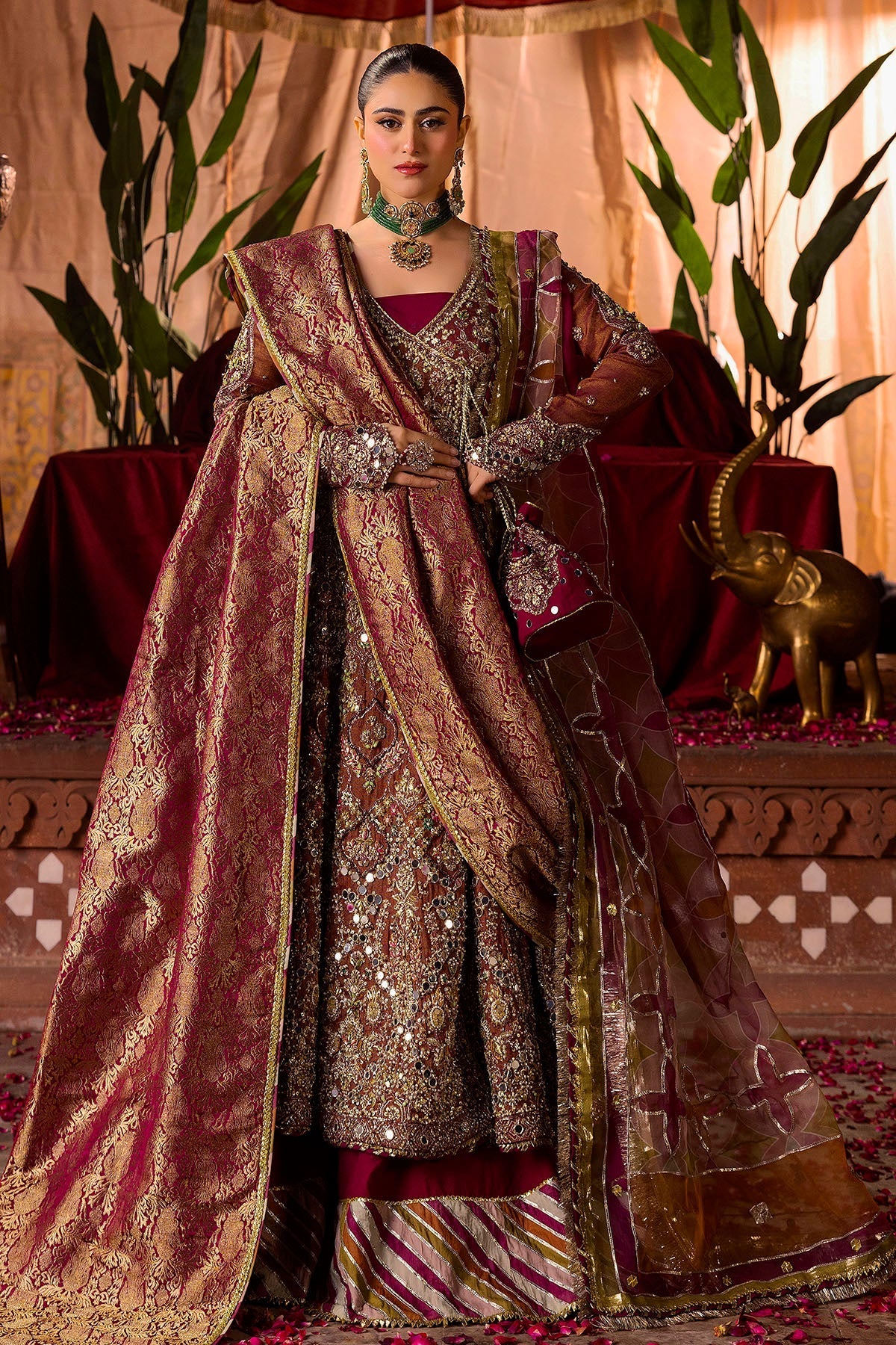Motifz | Bridal Couture | 0020-NAURATAN EMBROIDERED MESSORI STITCHED by Motifz - Designer Dress - Type: Ladies Clothes - Available at Libayah - 100% Original