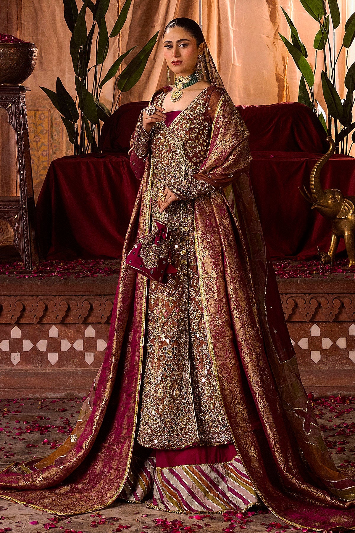 Motifz | Bridal Couture | 0020-NAURATAN EMBROIDERED MESSORI STITCHED by Motifz - Designer Dress - Type: Ladies Clothes - Available at Libayah - 100% Original