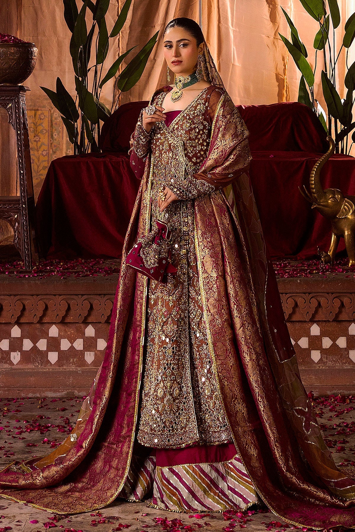 Motifz | Bridal Couture | 0020-NAURATAN EMBROIDERED MESSORI STITCHED by Motifz - Designer Dress - Type: Ladies Clothes - Available at Libayah - 100% Original