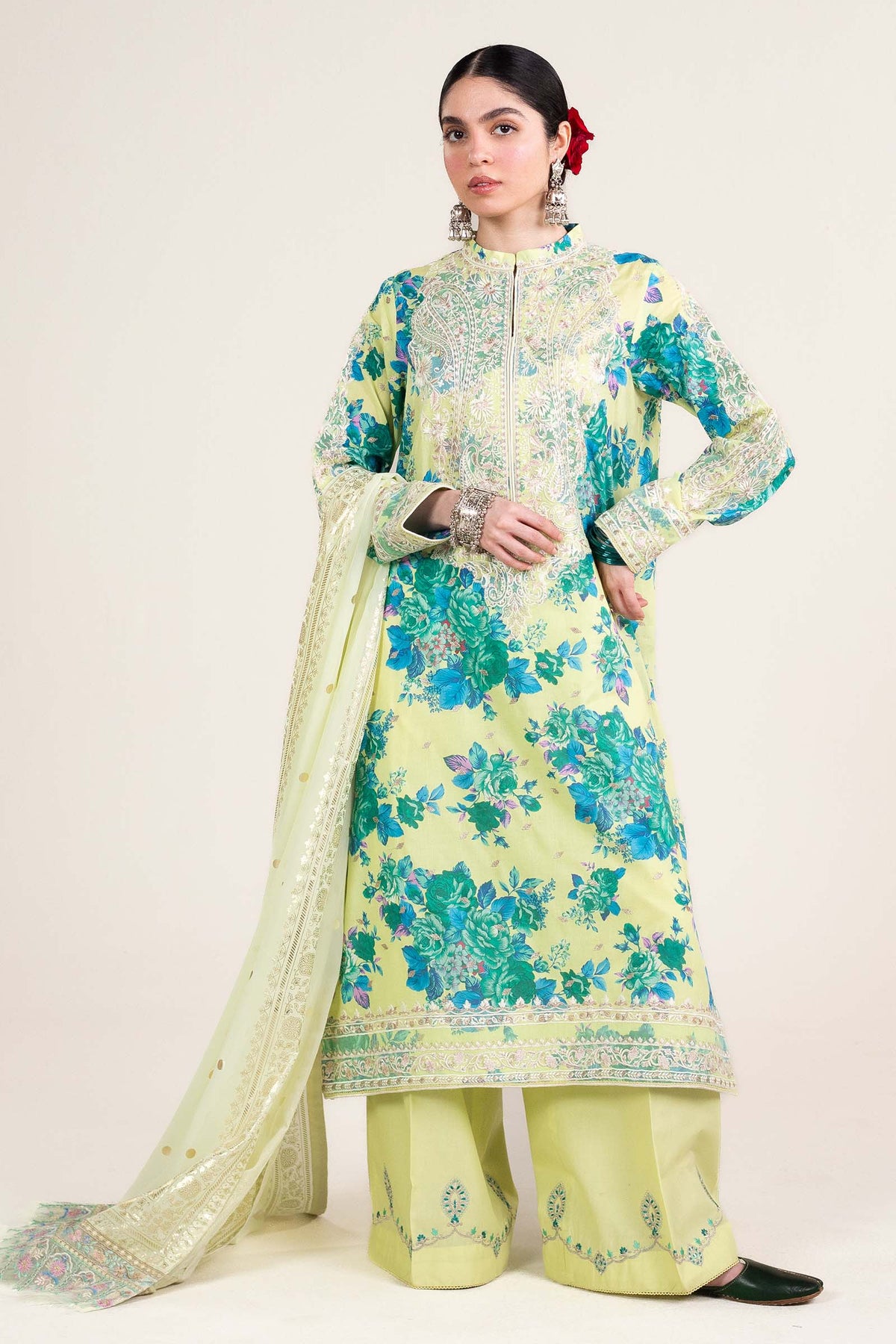 Zara Shahjahan | Stitched Lawn 24 | SL-PHOOL KARI-13A by Zara Shahjahan - Designer Dress - Type: Ladies Clothes - Available at Libayah - 100% Original