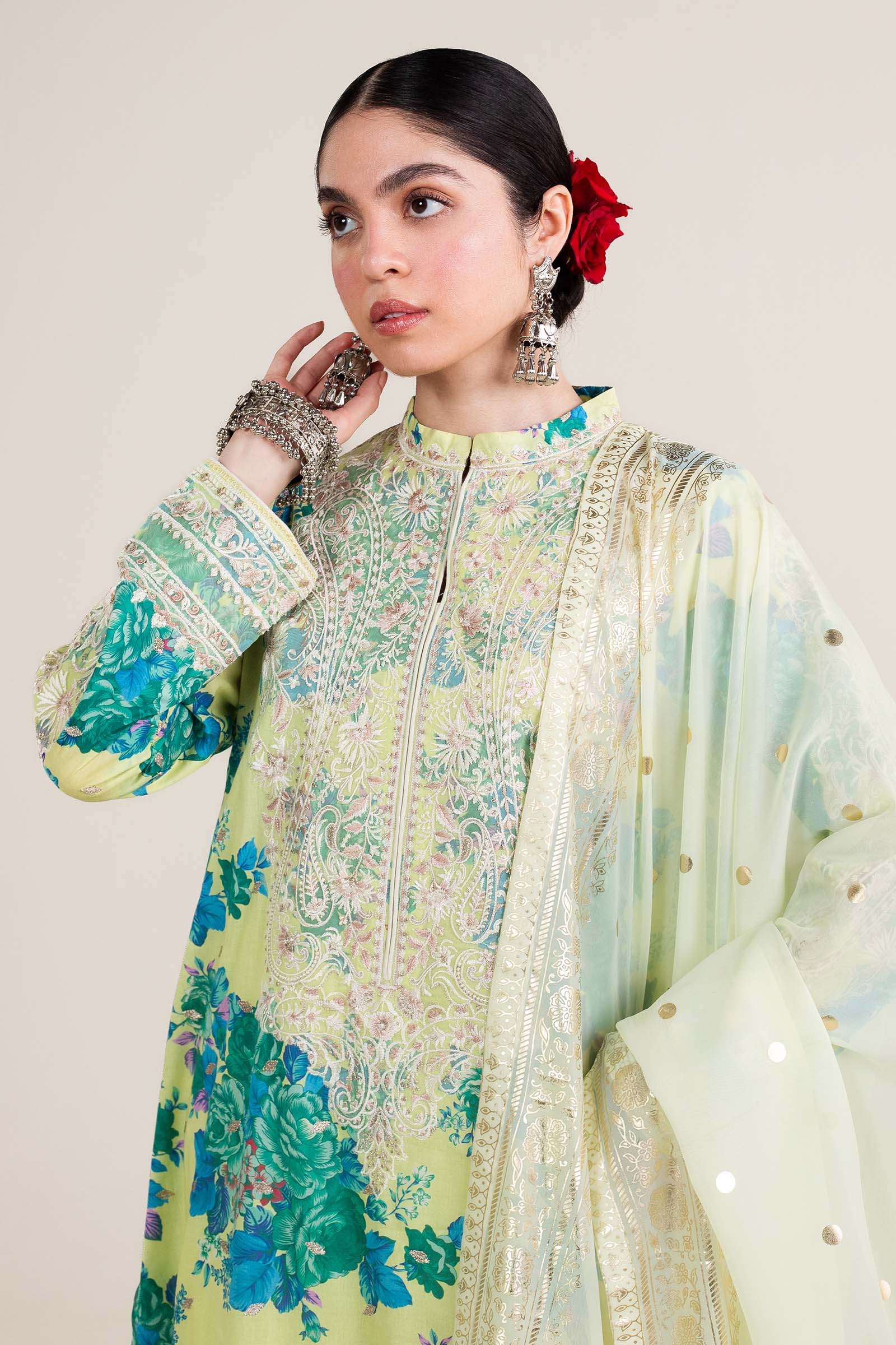 Zara Shahjahan | Stitched Lawn 24 | SL-PHOOL KARI-13A by Zara Shahjahan - Designer Dress - Type: Ladies Clothes - Available at Libayah - 100% Original
