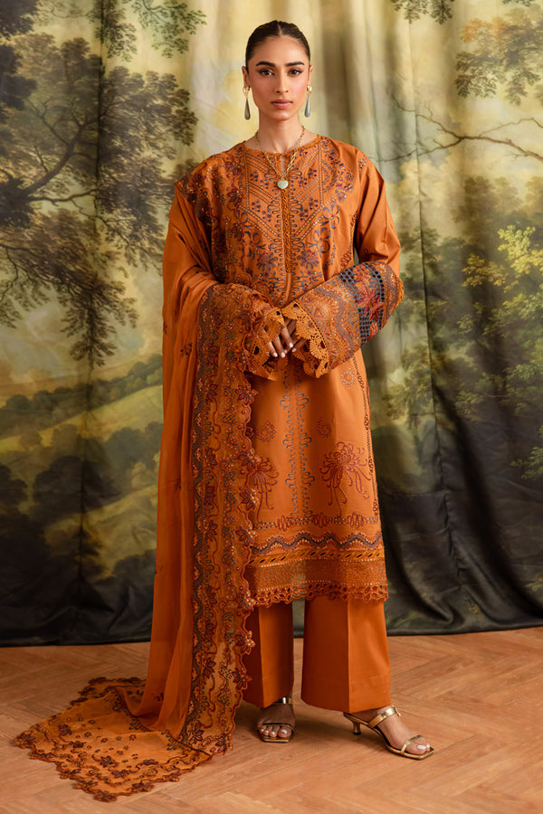 Marjjan | Guzel Lawn | SMC 208-A (Rust) by Marjjan - Designer Dress  - Type : Ladies Clothes - Available at Libayah - 100% Original 