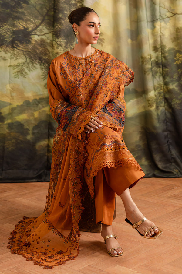 Marjjan | Guzel Lawn | SMC 208-A (Rust) by Marjjan - Designer Dress  - Type : Ladies Clothes - Available at Libayah - 100% Original 