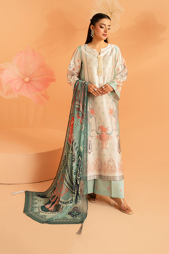 Imrozia Premium | Amelia Printed Silk | SP-149 Celeste Bloom - Designer Dress - Type : Ladies Clothes - Available at Libayah - 100% Original