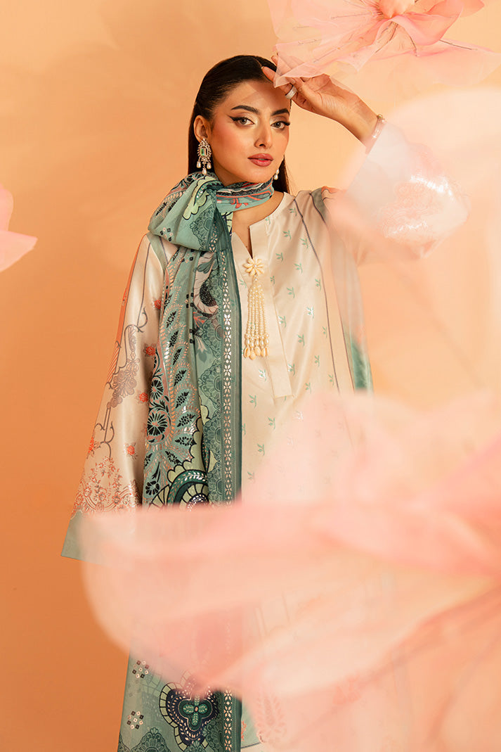 Imrozia Premium | Amelia Printed Silk | SP-149 Celeste Bloom - Designer Dress - Type : Ladies Clothes - Available at Libayah - 100% Original