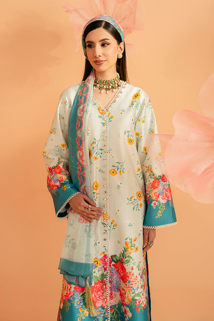 Imrozia Premium | Amelia Printed Silk | SP-151 Flora Serenade - Designer Dress - Type : Ladies Clothes - Available at Libayah - 100% Original