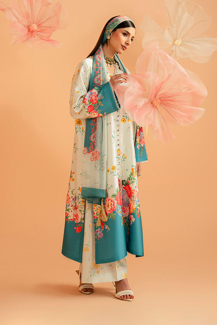 Imrozia Premium | Amelia Printed Silk | SP-151 Flora Serenade - Designer Dress - Type : Ladies Clothes - Available at Libayah - 100% Original