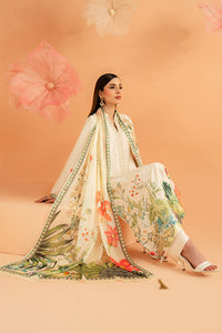Imrozia Premium | Amelia Printed Silk | SP-153 Ivory Botanica - Designer Dress - Type : Ladies Clothes - Available at Libayah - 100% Original