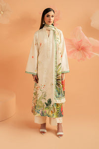 Imrozia Premium | Amelia Printed Silk | SP-153 Ivory Botanica - Designer Dress - Type : Ladies Clothes - Available at Libayah - 100% Original