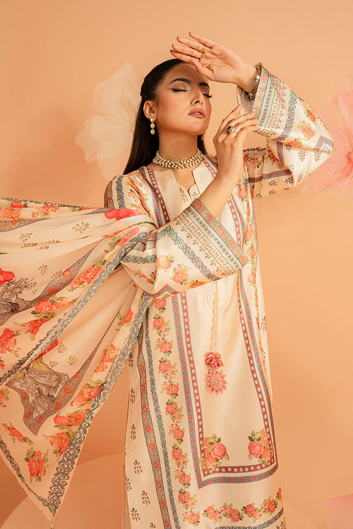 Imrozia Premium | Amelia Printed Silk | SP-154 Rose Charm - Designer Dress - Type : Ladies Clothes - Available at Libayah - 100% Original