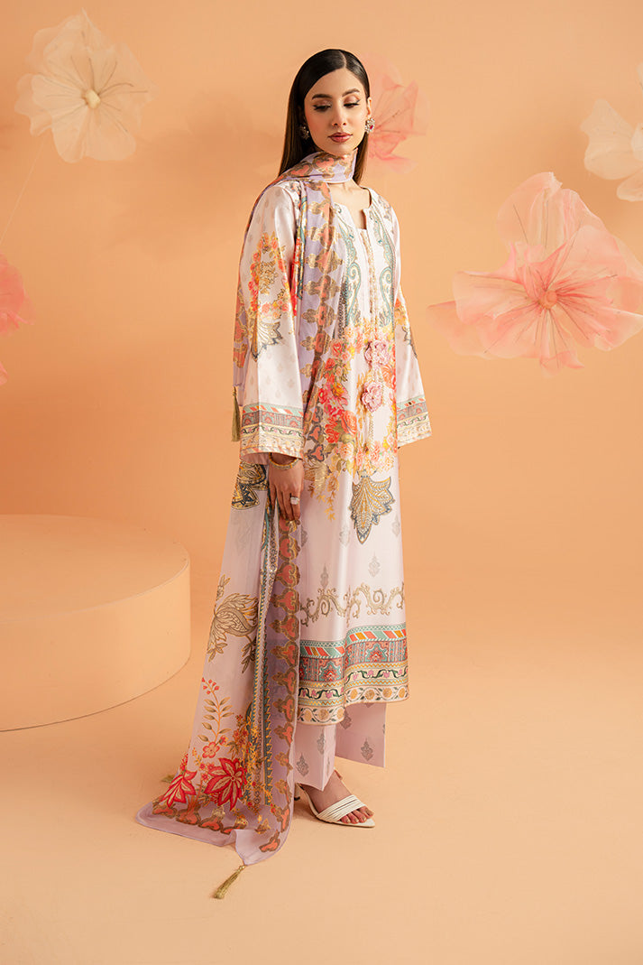 Imrozia Premium | Amelia Printed Silk | SP-157 Lilac Opulence - Designer Dress - Type : Ladies Clothes - Available at Libayah - 100% Original