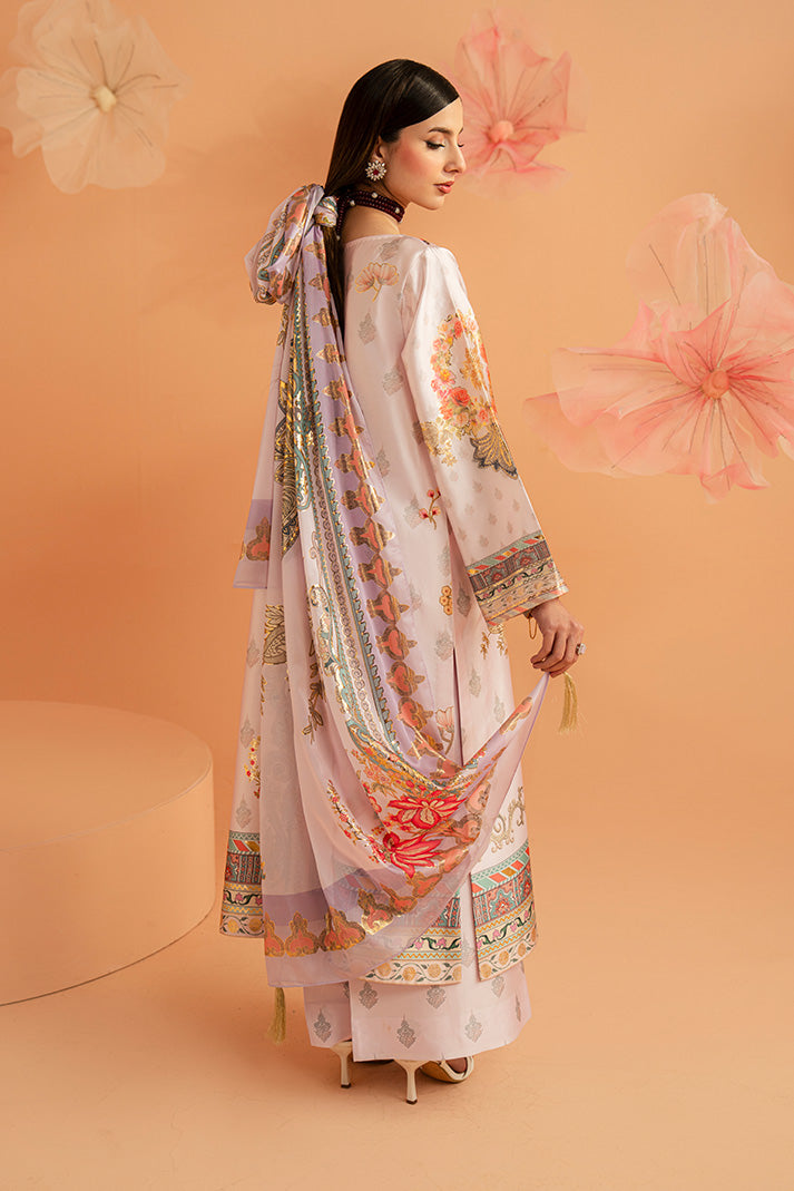 Imrozia Premium | Amelia Printed Silk | SP-157 Lilac Opulence - Designer Dress - Type : Ladies Clothes - Available at Libayah - 100% Original