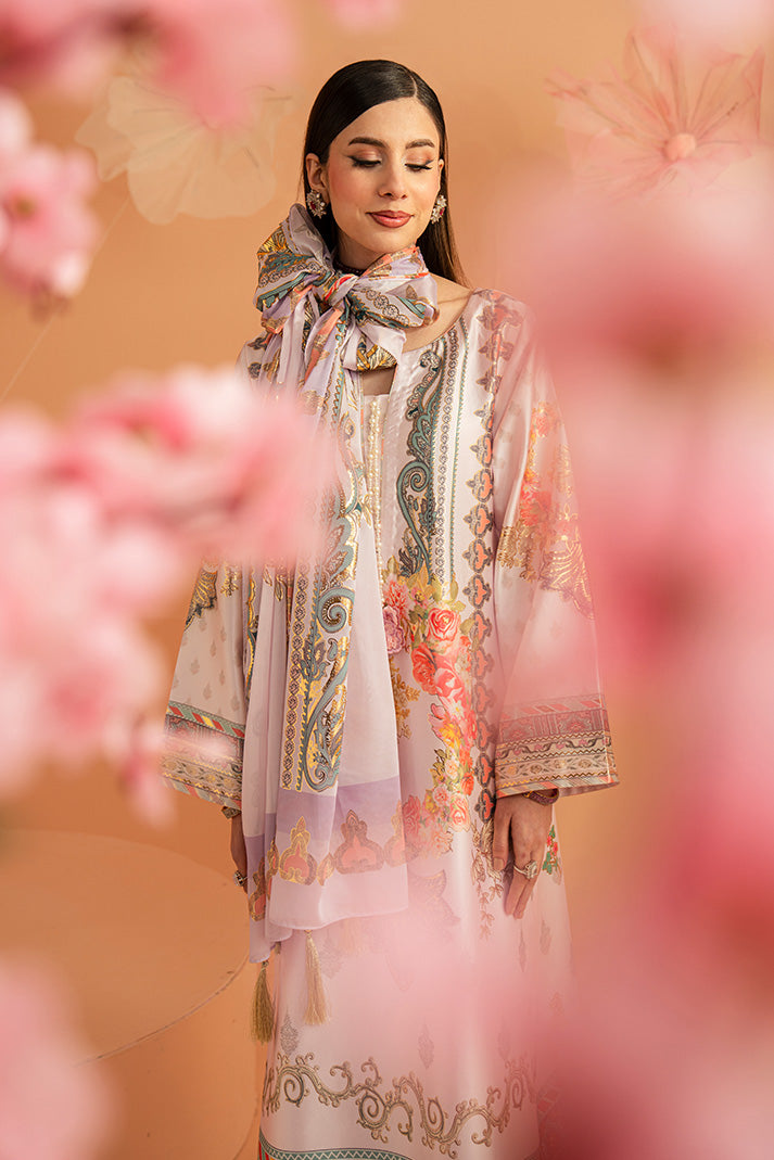 Imrozia Premium | Amelia Printed Silk | SP-157 Lilac Opulence - Designer Dress - Type : Ladies Clothes - Available at Libayah - 100% Original