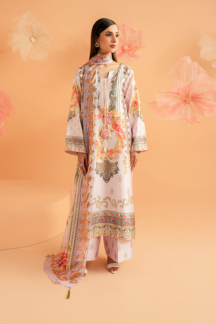Imrozia Premium | Amelia Printed Silk | SP-157 Lilac Opulence - Designer Dress - Type : Ladies Clothes - Available at Libayah - 100% Original