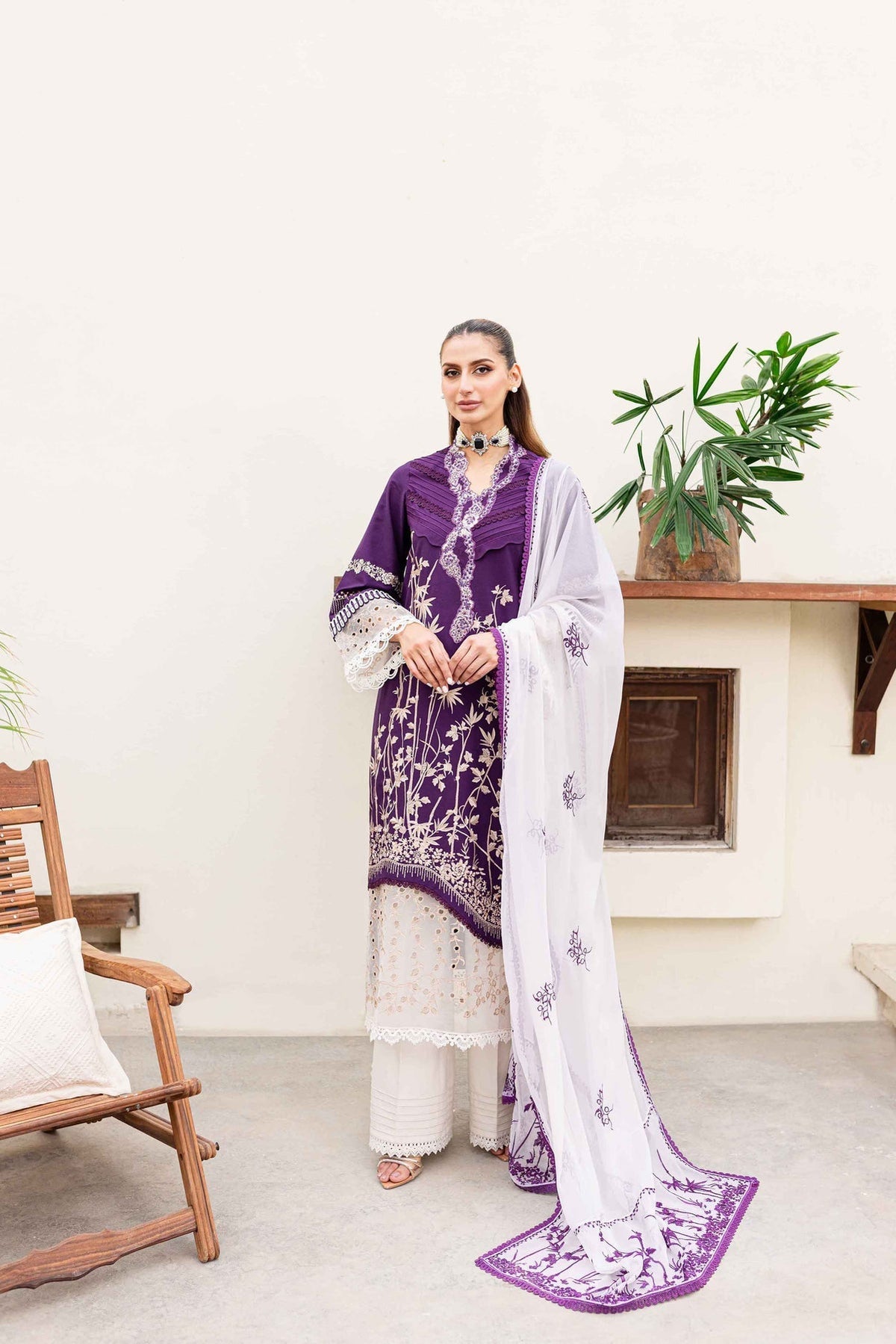 Sable Vogue | Shiree Lawn 24 | Plum Orchid by Sable Vogue - Designer Dress - Type: Ladies Clothes - Available at Libayah - 100% Original