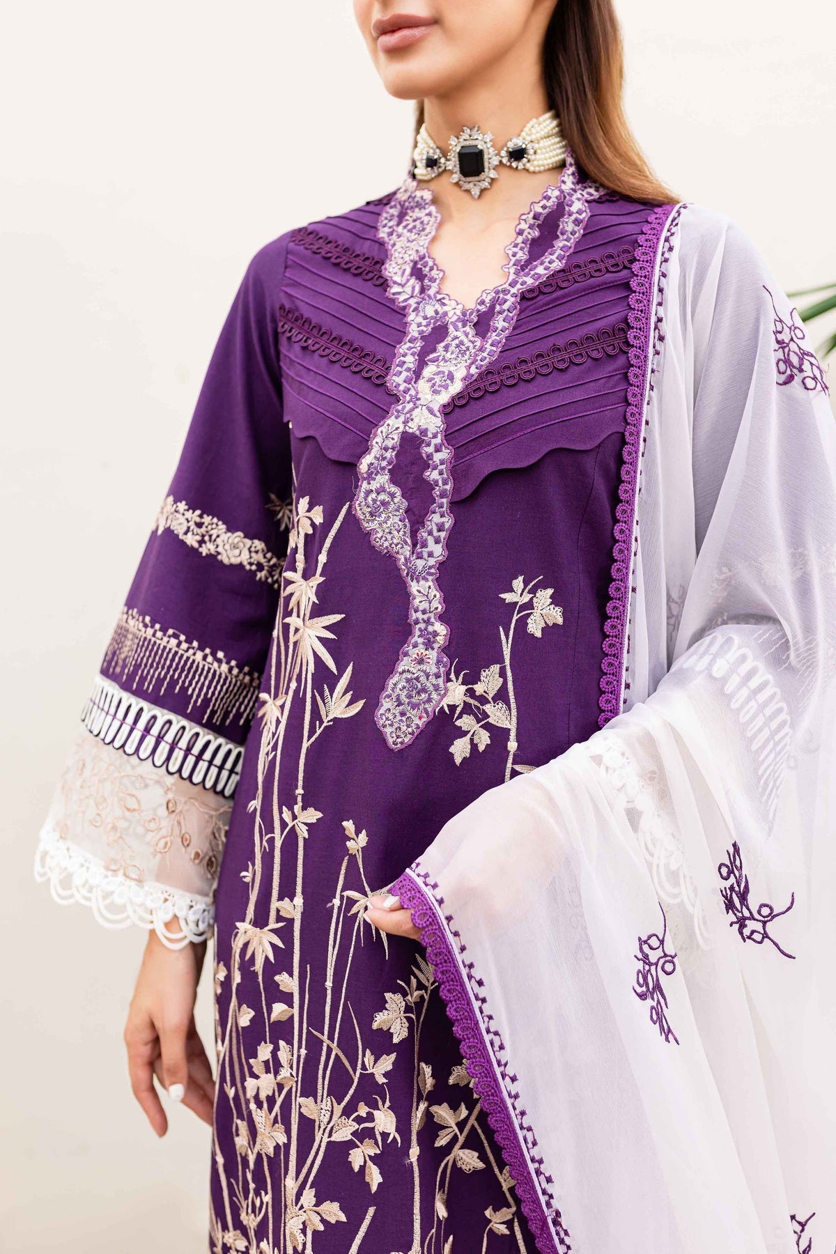 Sable Vogue | Shiree Lawn 24 | Plum Orchid by Sable Vogue - Designer Dress - Type: Ladies Clothes - Available at Libayah - 100% Original