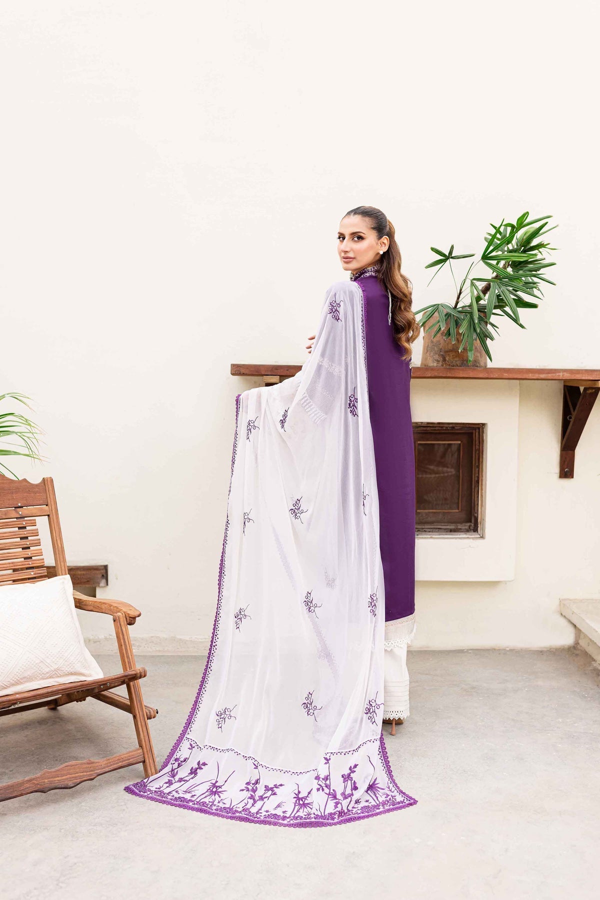 Sable Vogue | Shiree Lawn 24 | Plum Orchid by Sable Vogue - Designer Dress - Type: Ladies Clothes - Available at Libayah - 100% Original