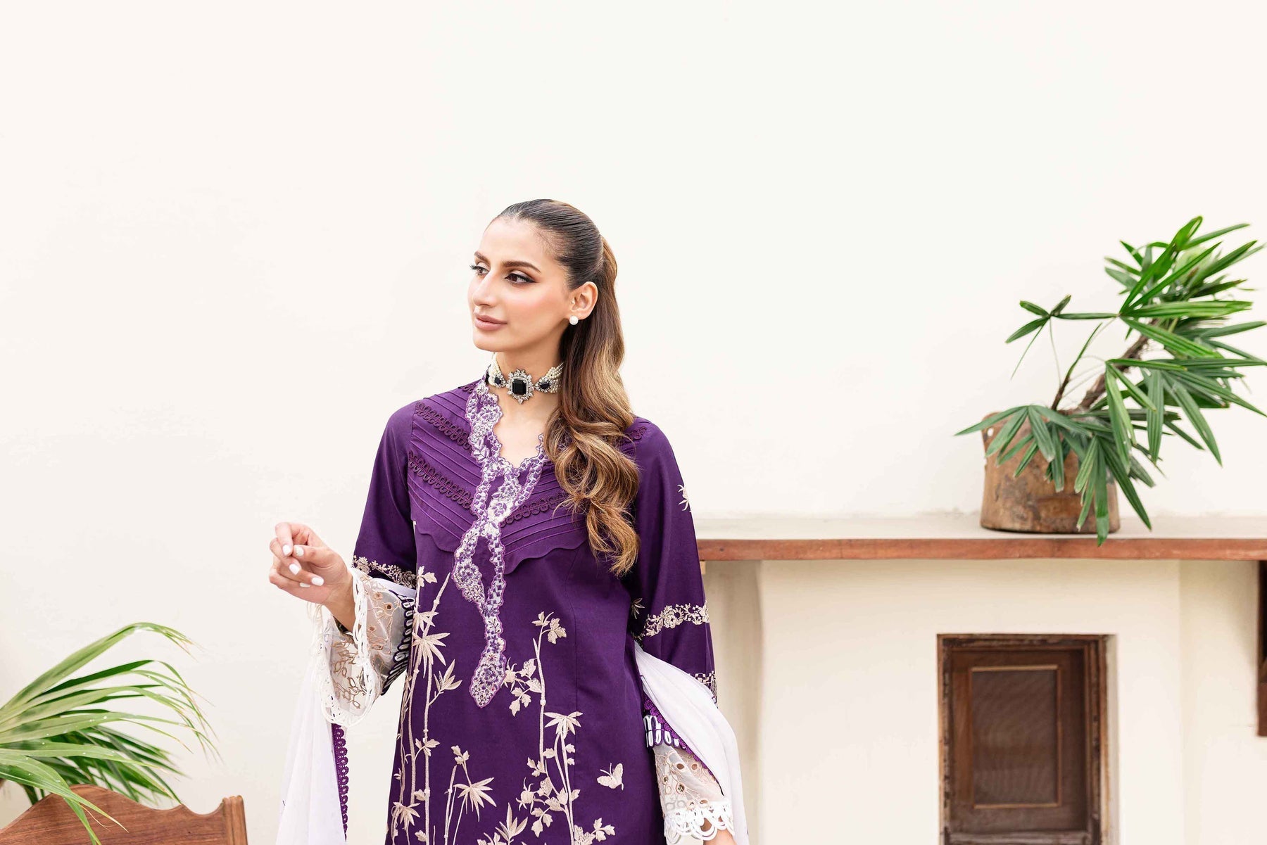 Sable Vogue | Shiree Lawn 24 | Plum Orchid by Sable Vogue - Designer Dress - Type: Ladies Clothes - Available at Libayah - 100% Original