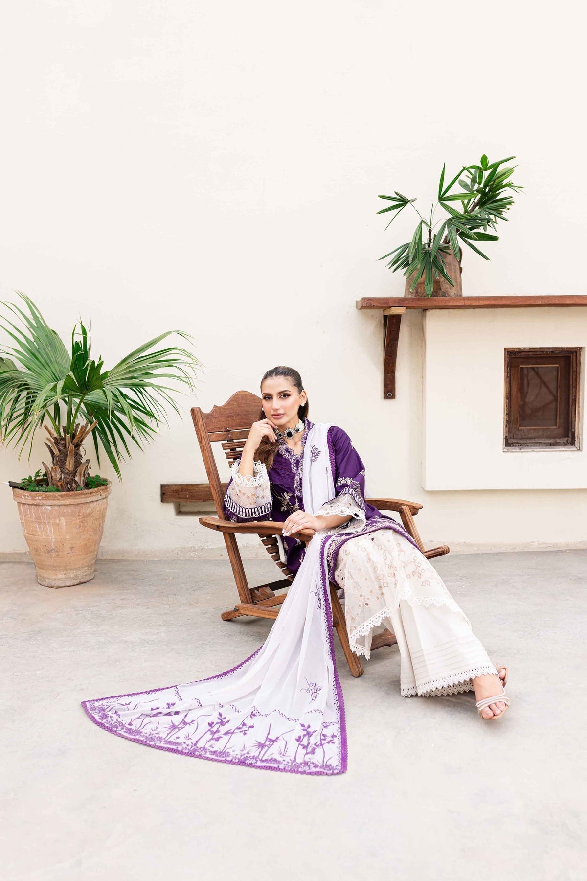 Sable Vogue | Shiree Lawn 24 | Plum Orchid by Sable Vogue - Designer Dress - Type: Ladies Clothes - Available at Libayah - 100% Original