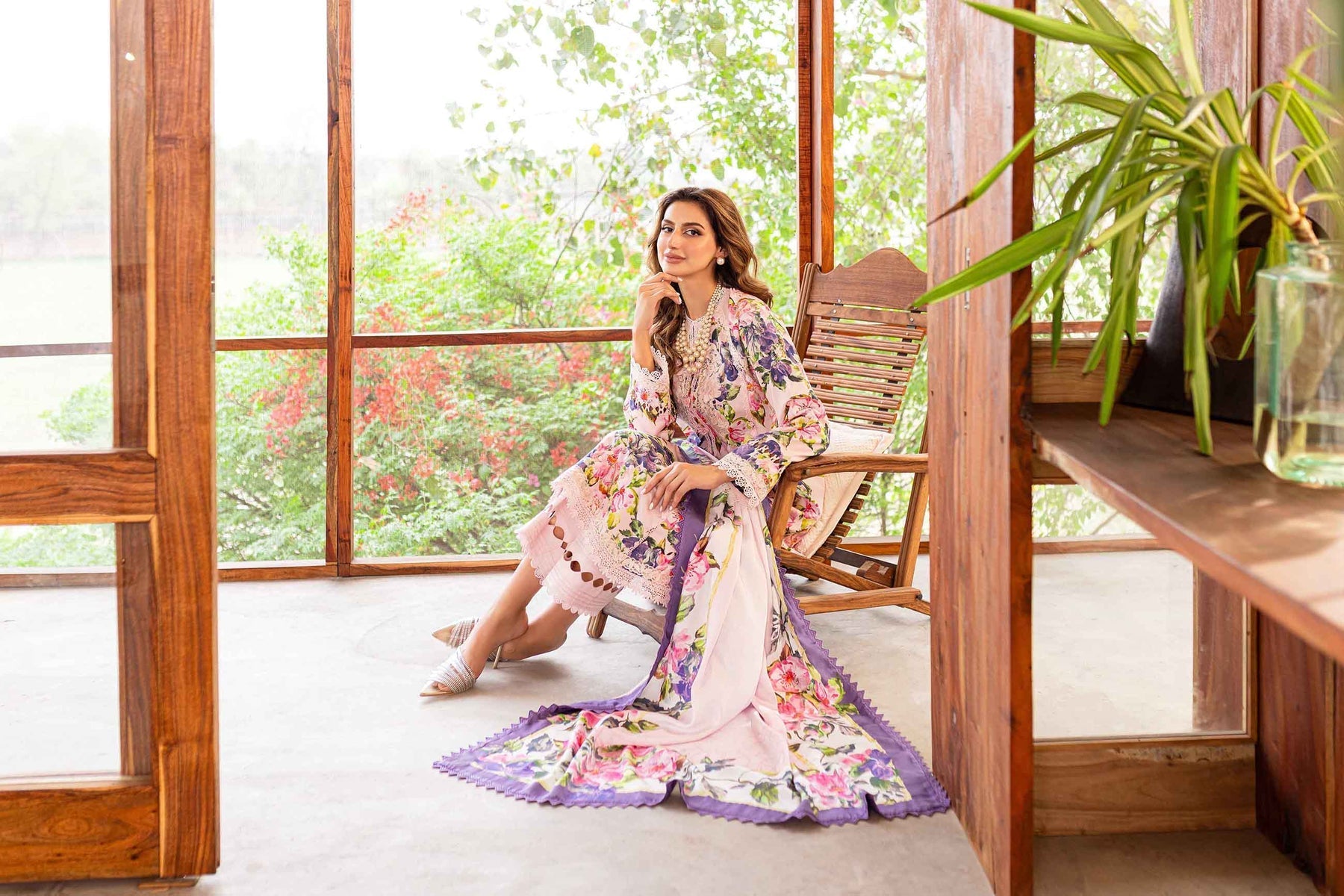 Sable Vogue | Shiree Lawn 24 | Pink Gardenia by Sable Vogue - Designer Dress - Type: Ladies Clothes - Available at Libayah - 100% Original