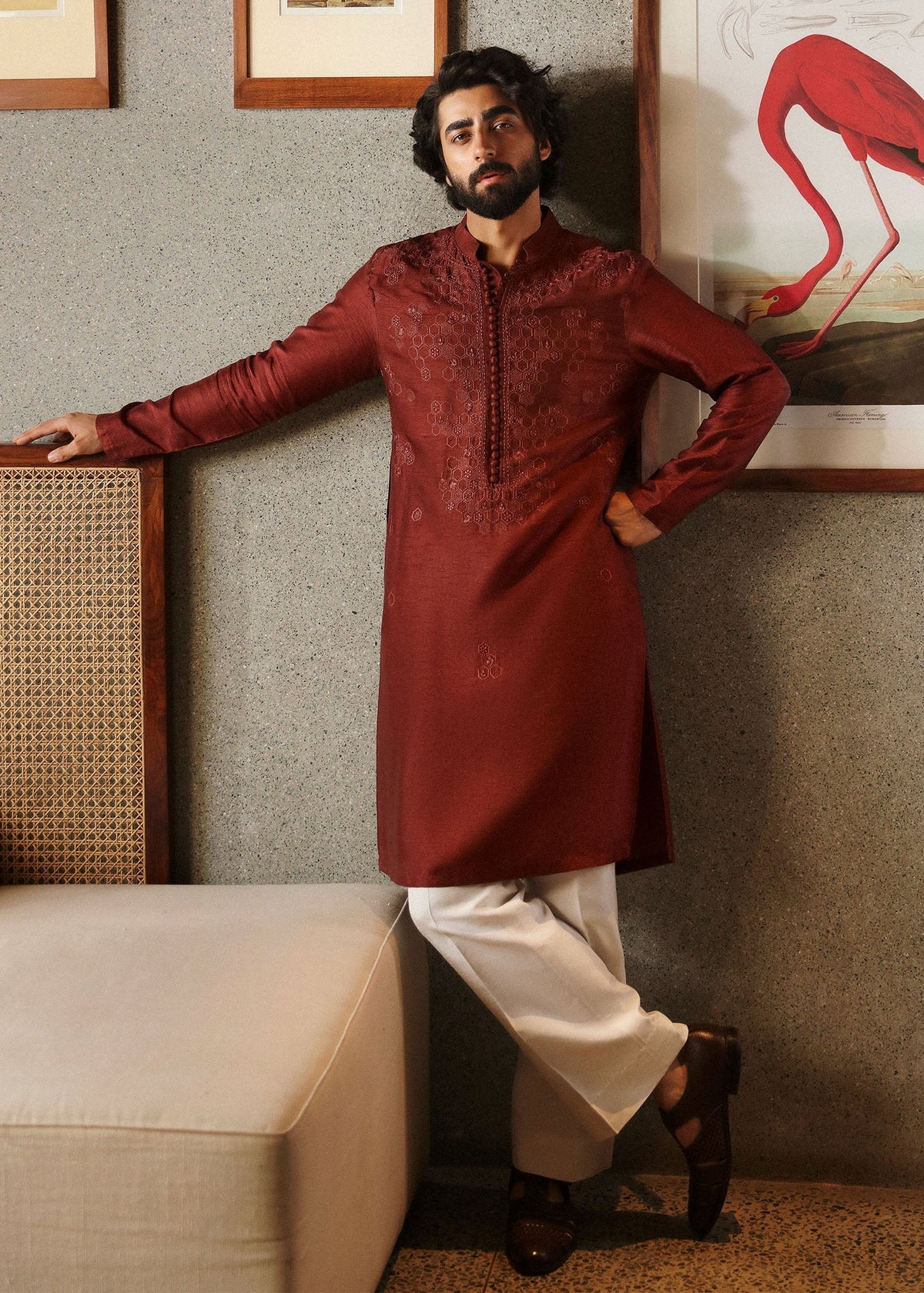 Pakistani Menswear | Sadaf Fawad Khan | Aariz by Sadaf Fawad Khan - Designer Dress - Type: MensWear - Available at Libayah - 100% Original
