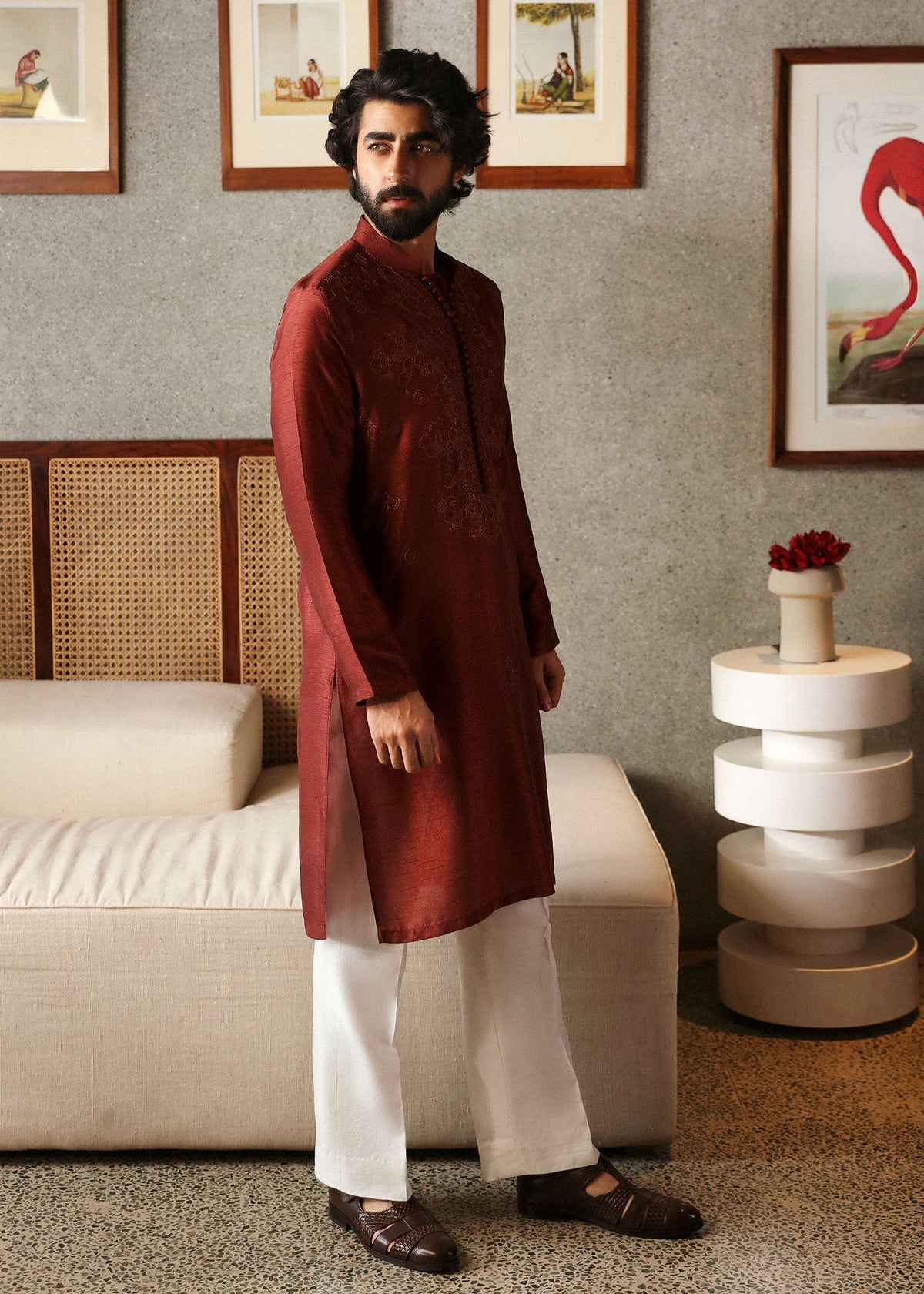Pakistani Menswear | Sadaf Fawad Khan | Aariz by Sadaf Fawad Khan - Designer Dress - Type: MensWear - Available at Libayah - 100% Original