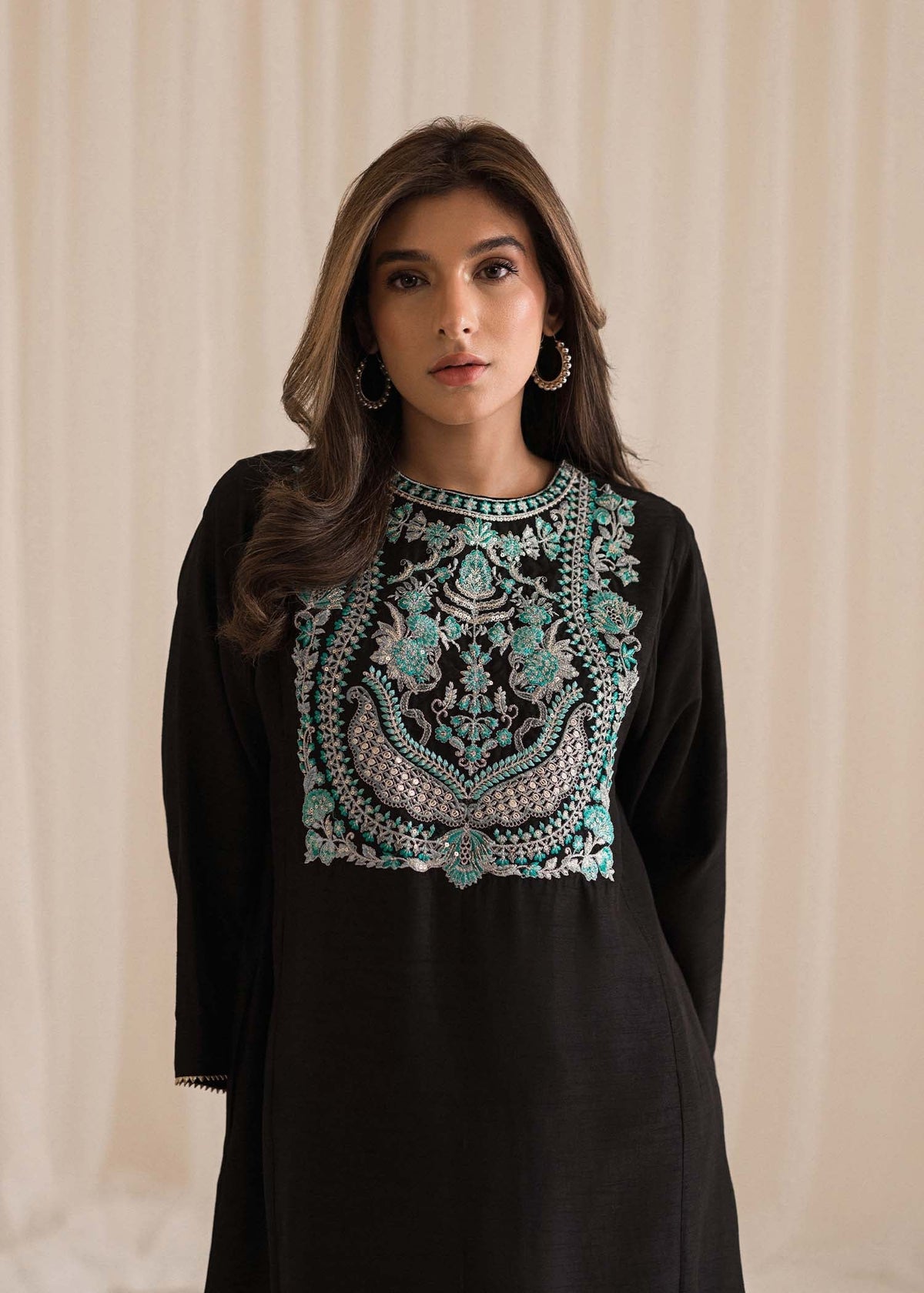 Sadaf Fawad Khan | Lyla Festive Pret | Black Pool by Sadaf Fawad Khan - Designer Dress - Type: Ladies Clothes - Available at Libayah - 100% Original