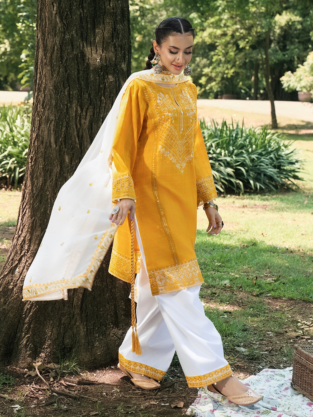 Hemstitch | The Garden Lawn | Saffron Petal by Hemstitch - Designer Dress  - Type : Ladies Clothes - Available at Libayah - 100% Original 
