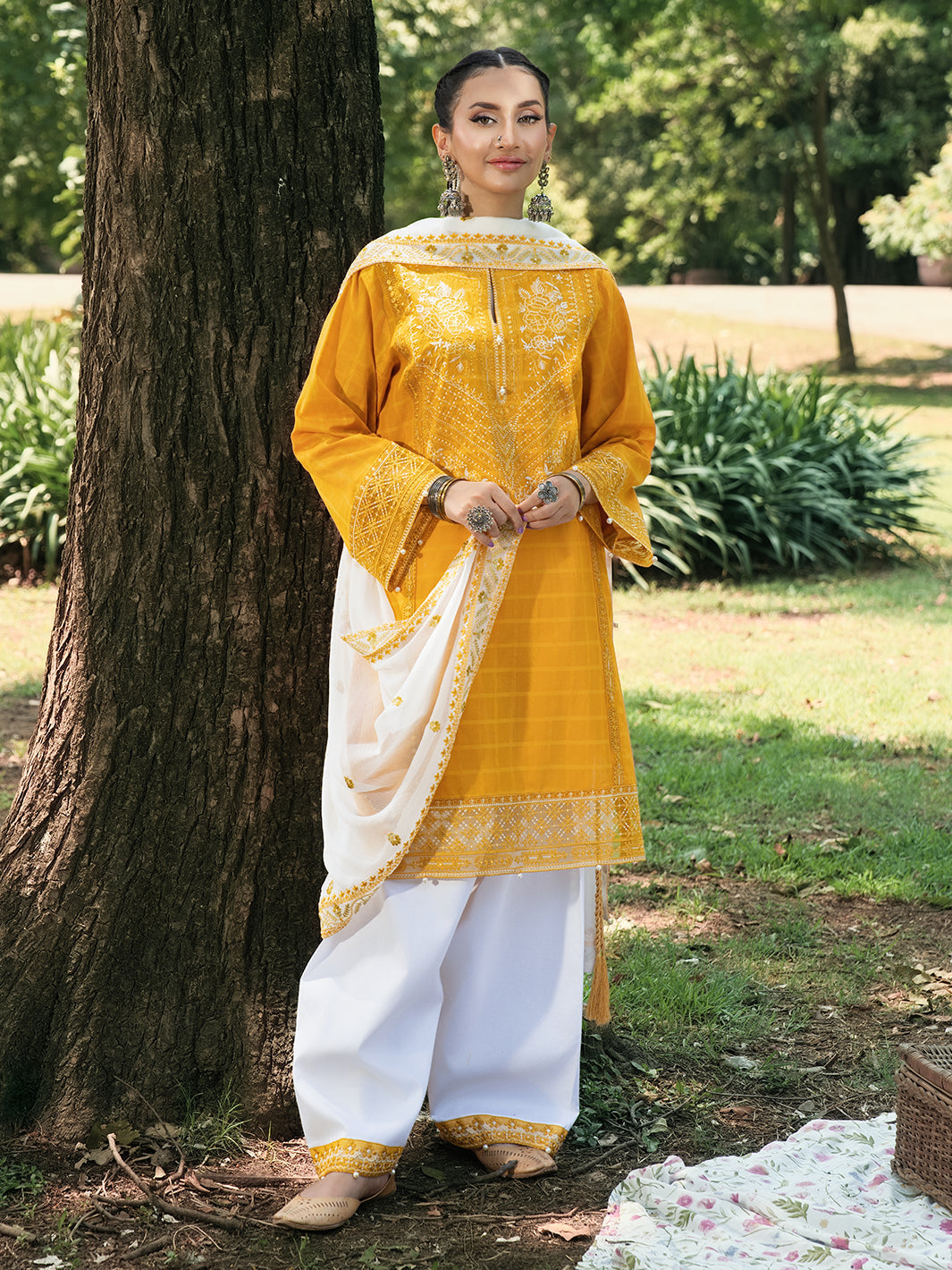 Hemstitch | The Garden Lawn | Saffron Petal by Hemstitch - Designer Dress  - Type : Ladies Clothes - Available at Libayah - 100% Original 