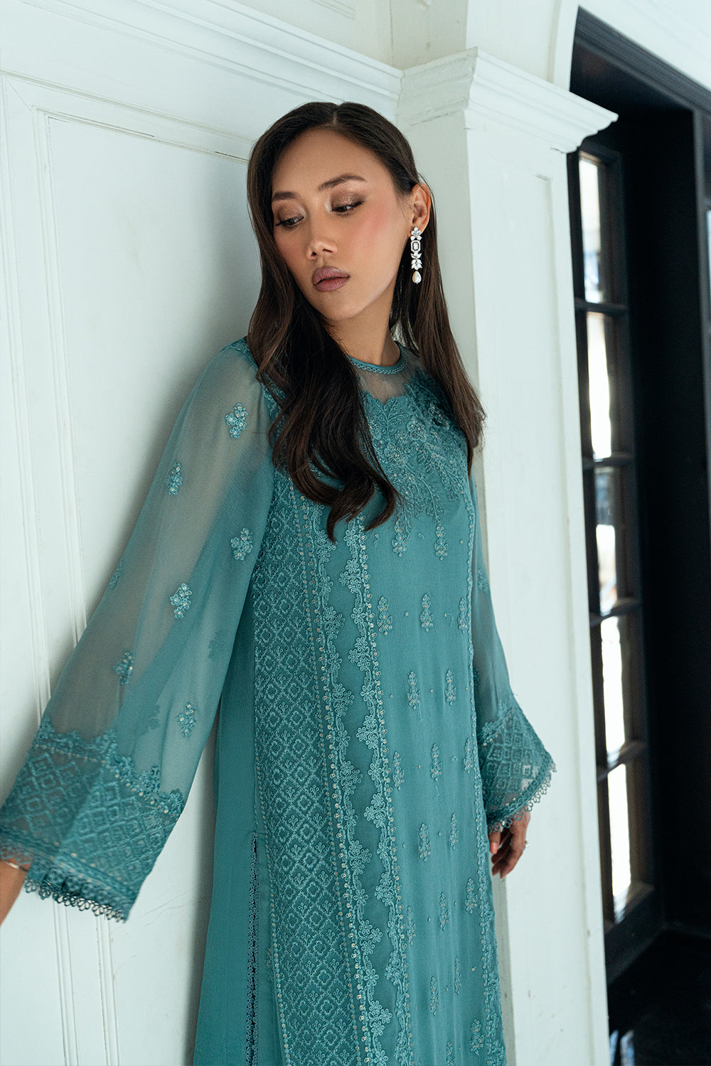 Azure | Ensembles | Sage Mystery by Azure - Designer Dress  - Type : Ladies Clothes - Available at Libayah - 100% Original 
