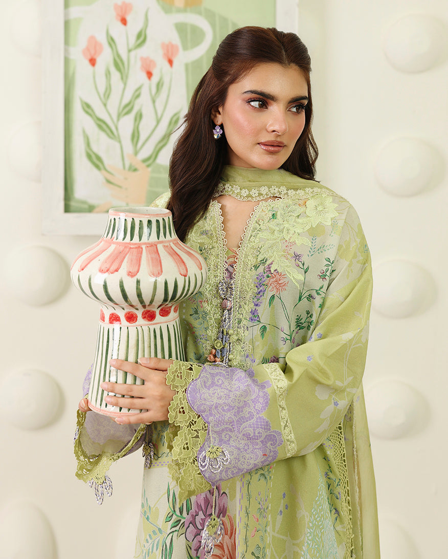 Roheenaz | Petals in Print | Sage Botanica by Roheenaz - Designer Dress  - Type : Ladies Clothes - Available at Libayah - 100% Original 