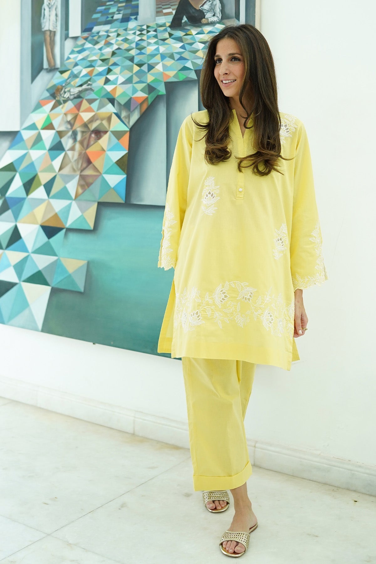 Sahar | Co Ord Sets |  Yellow Meringue by Sahar - Designer Dress - Type: Ladies Clothes - Available at Libayah - 100% Original