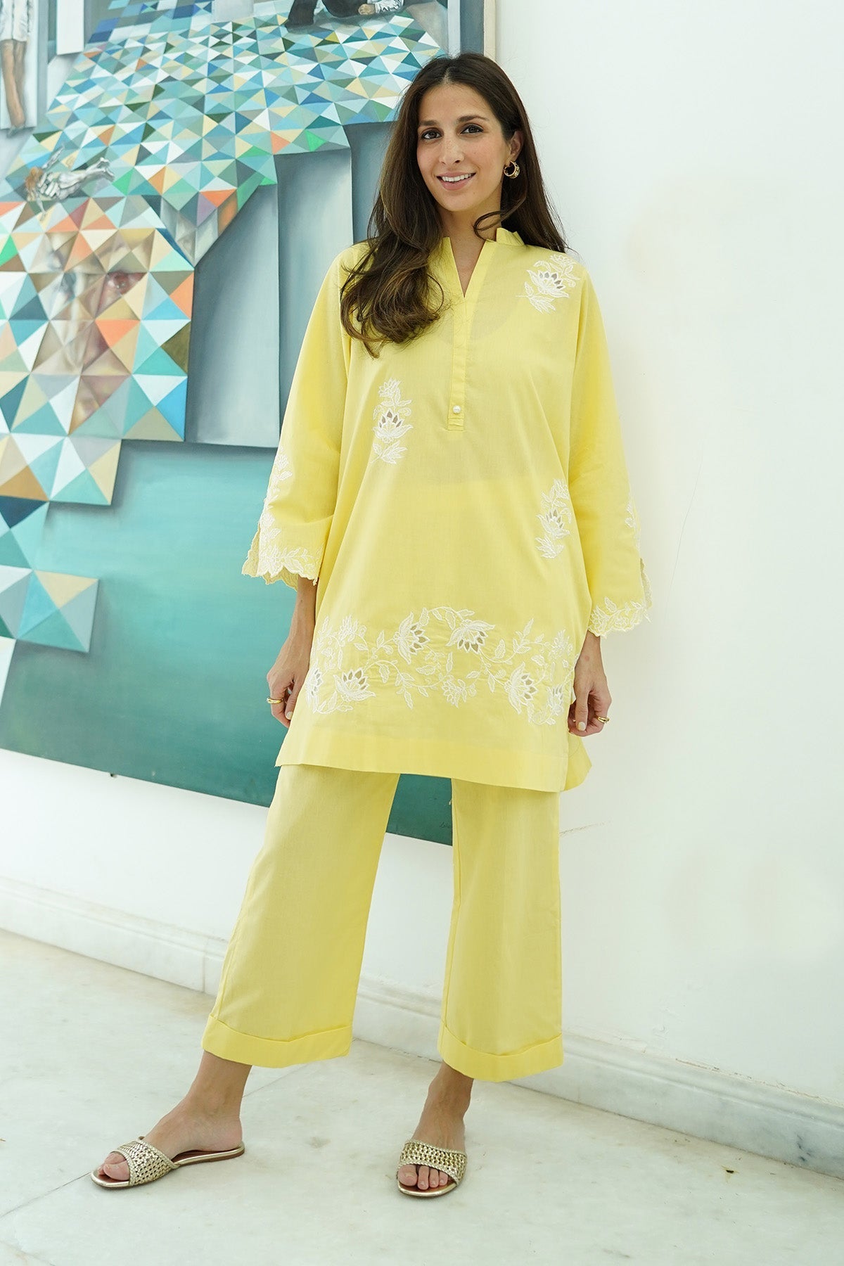 Sahar | Co Ord Sets |  Yellow Meringue by Sahar - Designer Dress - Type: Ladies Clothes - Available at Libayah - 100% Original