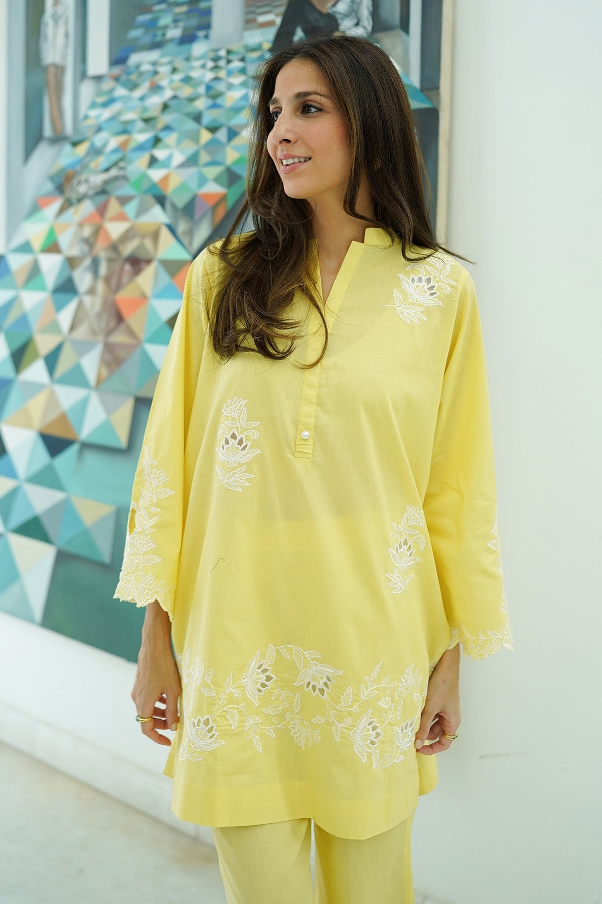 Sahar | Co Ord Sets |  Yellow Meringue by Sahar - Designer Dress - Type: Ladies Clothes - Available at Libayah - 100% Original