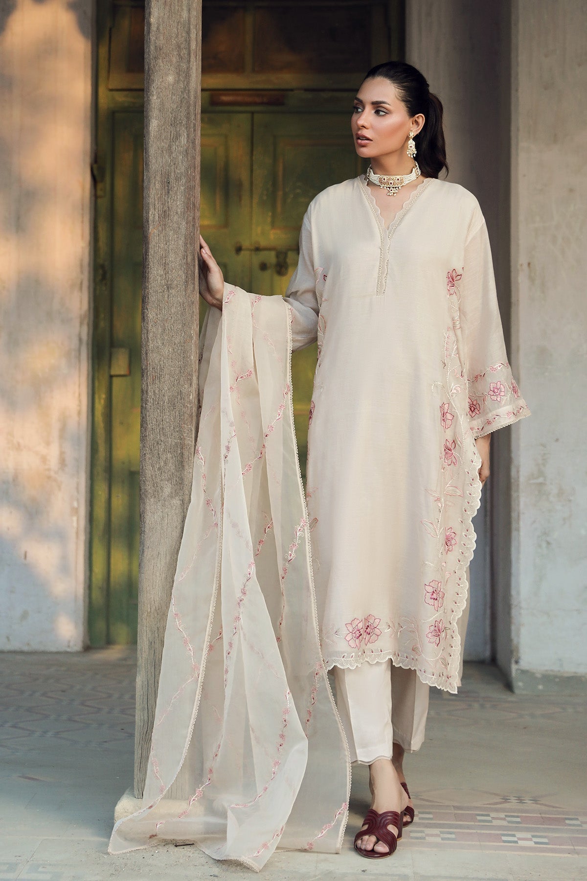 Sahar | Luxe Ready to Wear |  Beige Bloom by Sahar - Designer Dress - Type: Ladies Clothes - Available at Libayah - 100% Original