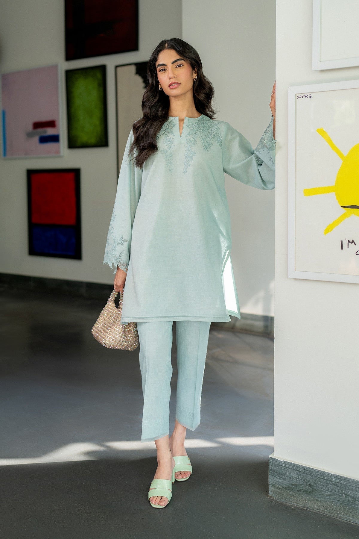 Sahar | Luxe Ready to Wear |  Mint Splash by Sahar - Designer Dress - Type: Ladies Clothes - Available at Libayah - 100% Original