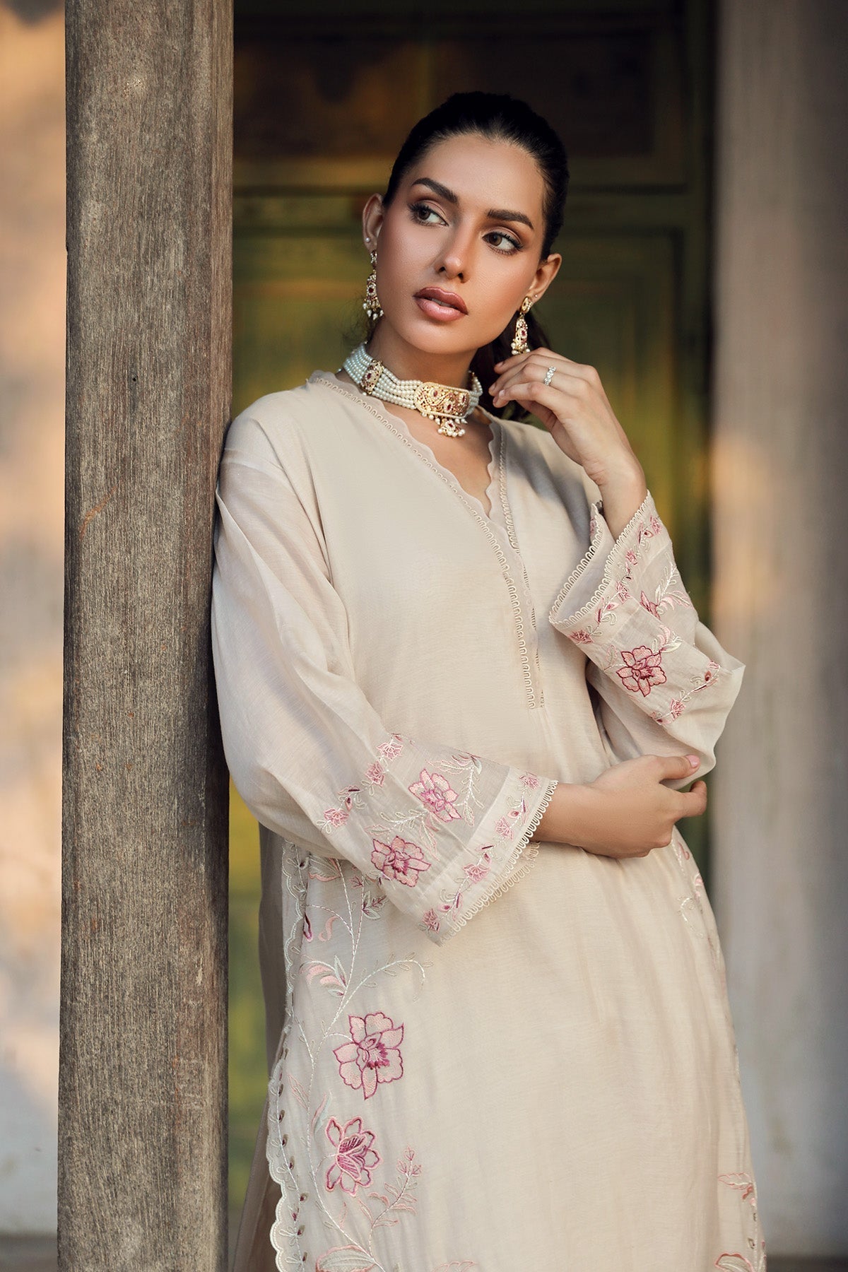 Sahar | Luxe Ready to Wear |  Beige Bloom by Sahar - Designer Dress - Type: Ladies Clothes - Available at Libayah - 100% Original