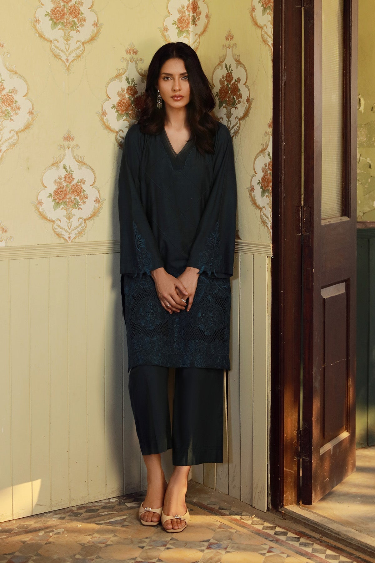 Sahar | Luxe Ready to Wear |  Emerald Bloom by Sahar - Designer Dress - Type: Ladies Clothes - Available at Libayah - 100% Original