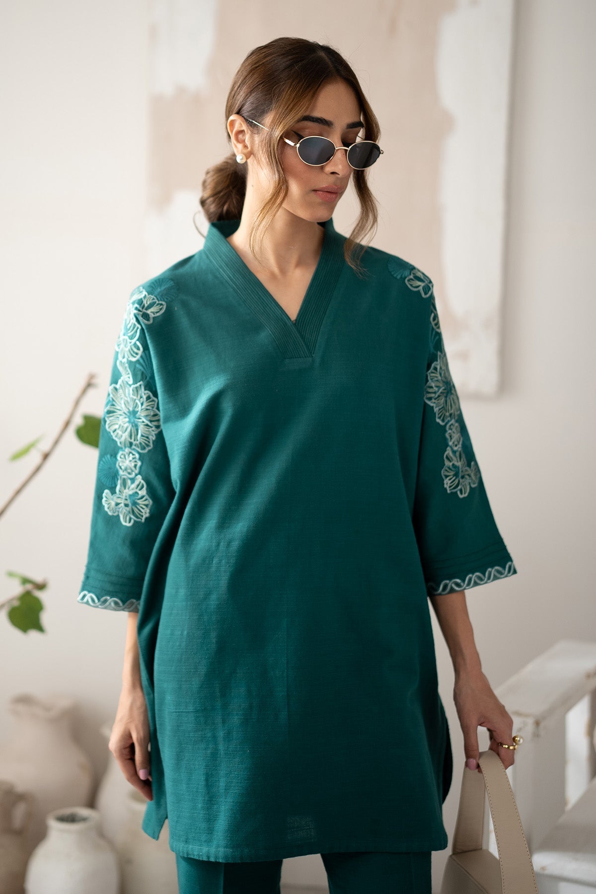 Sahar | Ready to Wear | Teal Ivy by Sahar - Designer Dress - Type: Ladies Clothes - Available at Libayah - 100% Original