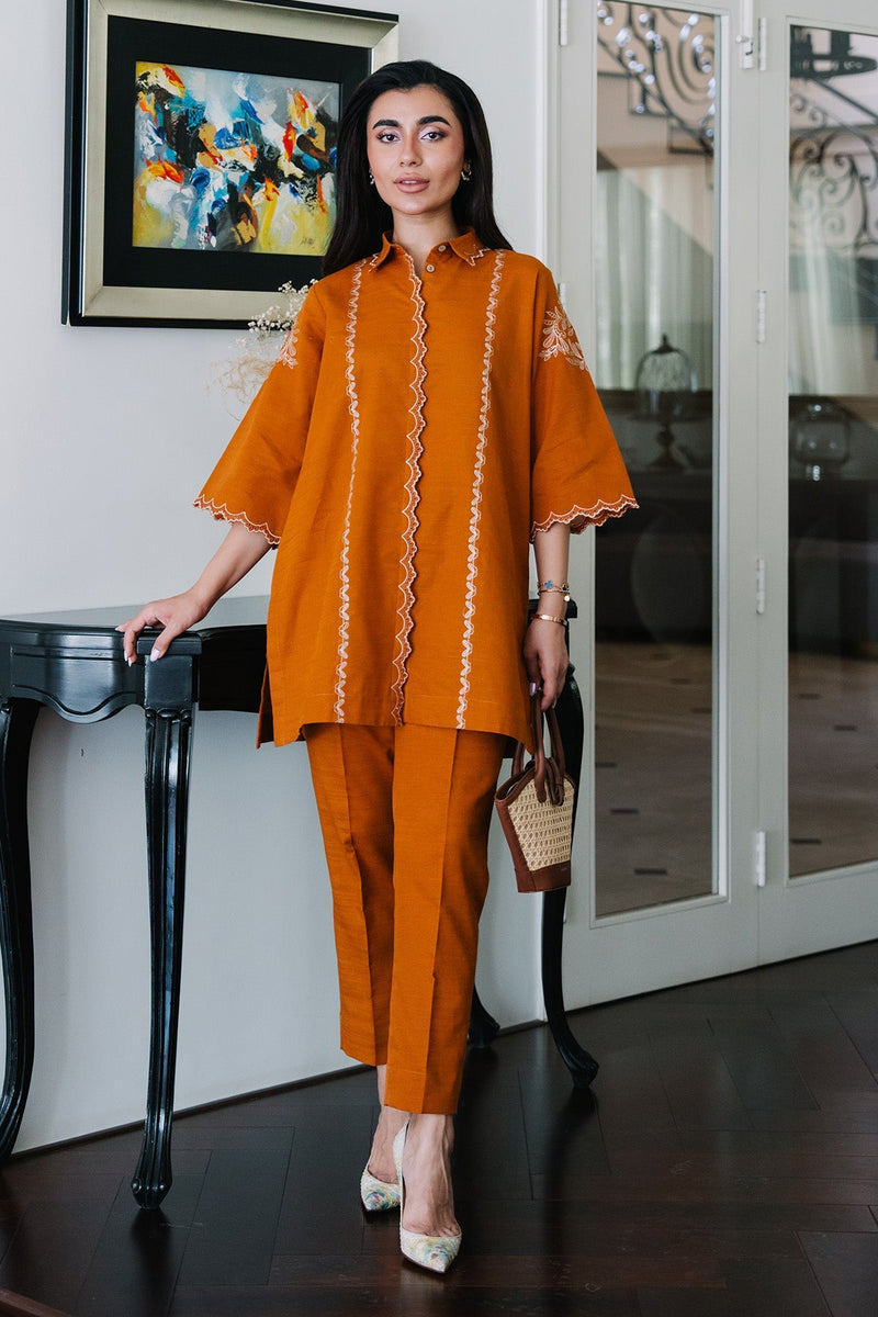 Sahar | Ready to Wear | Saffron Sunset by Sahar - Designer Dress - Type: Ladies Clothes - Available at Libayah - 100% Original