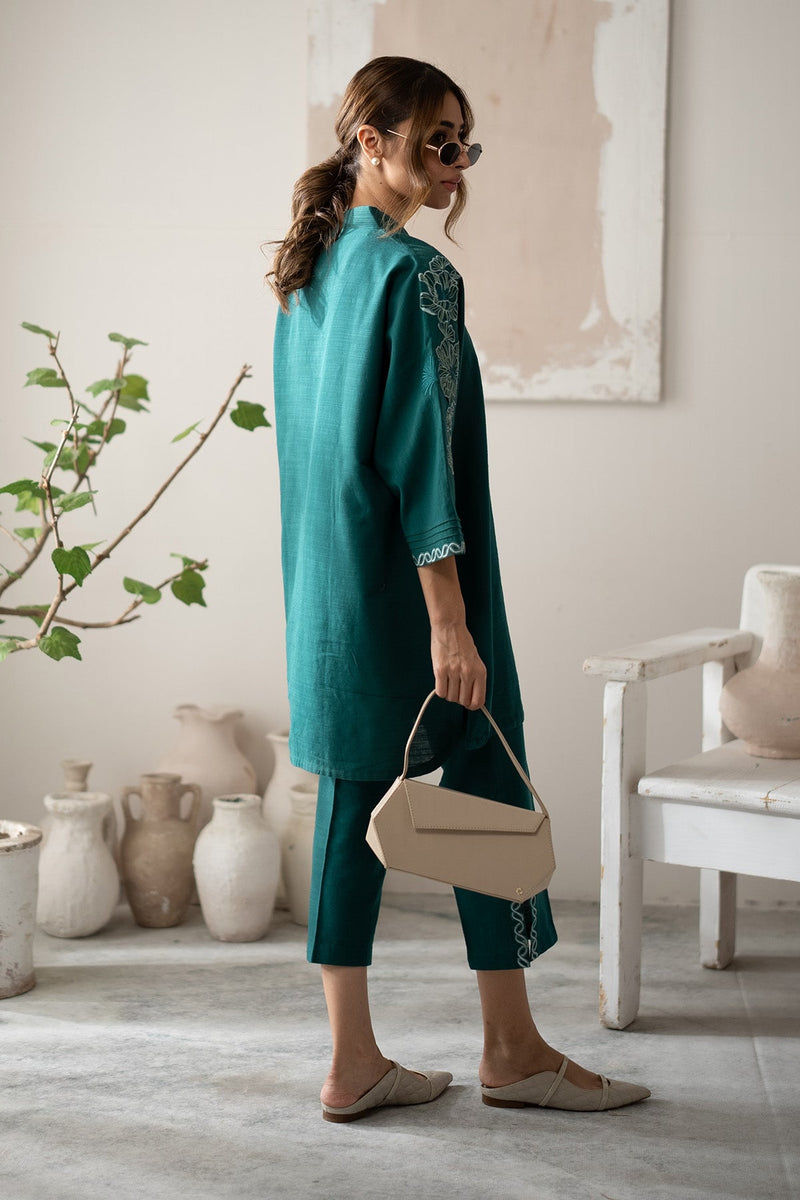 Sahar | Ready to Wear | Teal Ivy by Sahar - Designer Dress - Type: Ladies Clothes - Available at Libayah - 100% Original
