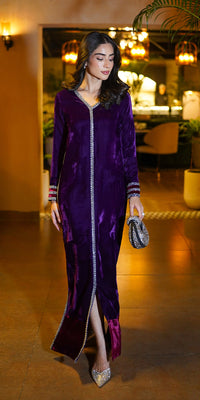Erum Khan | Velvet Wisper | Plum Royale by Erum Khan - Designer Dress - Type: Ladies Clothes - Available at Libayah - 100% Original