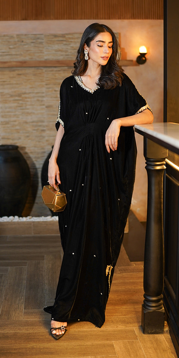 Erum Khan | Velvet Wisper | Black Swan by Erum Khan - Designer Dress - Type: Ladies Clothes - Available at Libayah - 100% Original