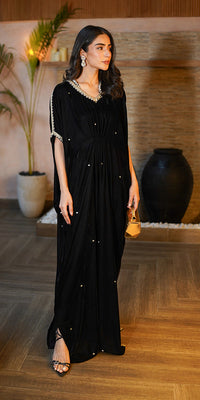 Erum Khan | Velvet Wisper | Black Swan by Erum Khan - Designer Dress - Type: Ladies Clothes - Available at Libayah - 100% Original