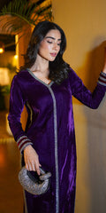 Erum Khan | Velvet Wisper | Plum Royale by Erum Khan - Designer Dress - Type: Ladies Clothes - Available at Libayah - 100% Original