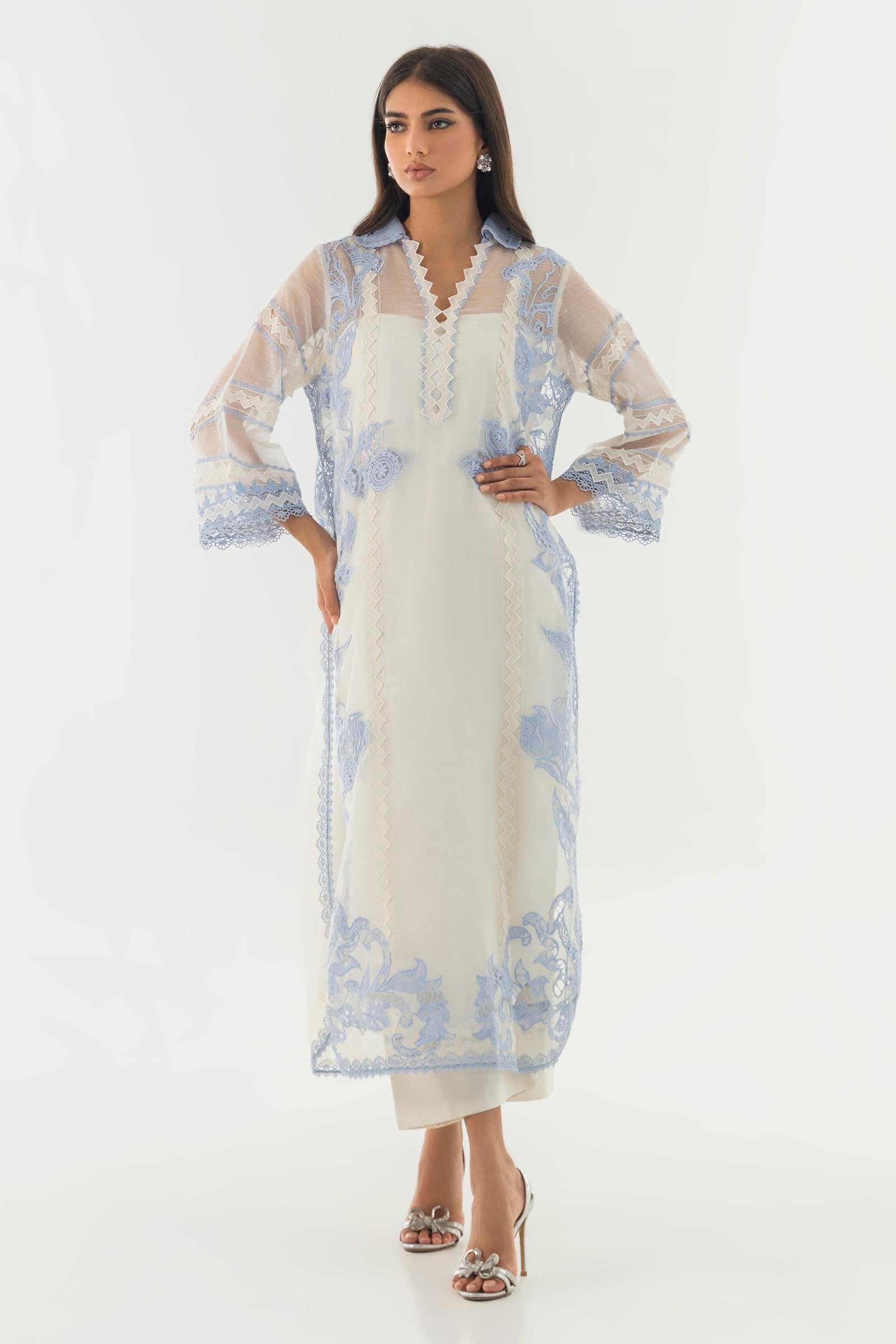 Sana Safinaz | Luxury Pret |  SS24FOR243P2T by Sana Safinaz - Designer Dress - Type: Ladies Clothes - Available at Libayah - 100% Original