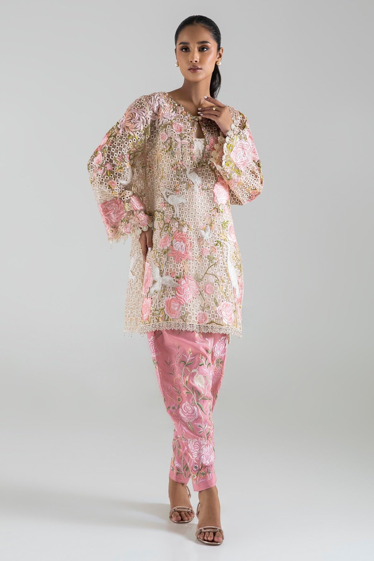 Sana Safinaz | Luxury Pret | SS24FOR223P2T by Sana Safinaz - Designer Dress - Type: Ladies Clothes - Available at Libayah - 100% Original