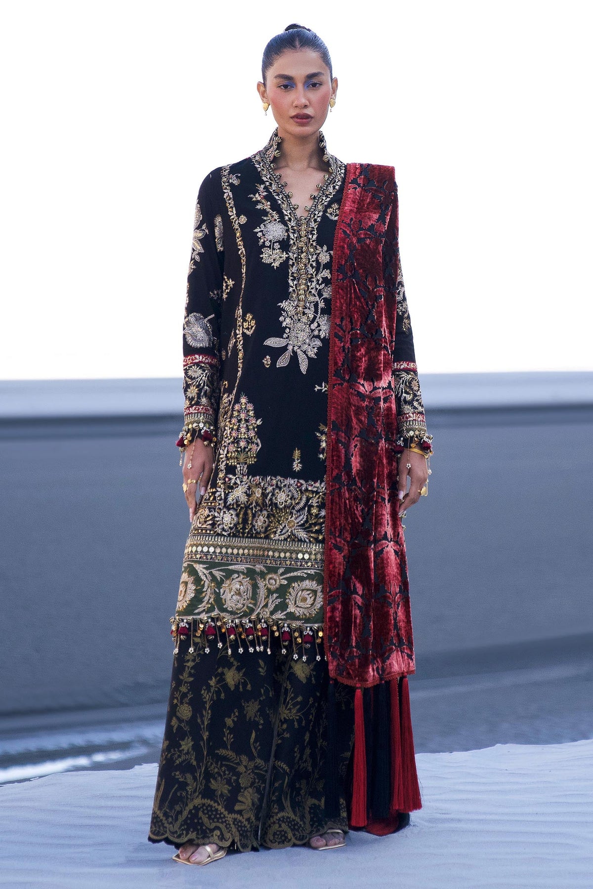 Sana Safinaz | Winter Shawl 24 | S241-001A-3CP by Sana Safinaz - Designer Dress - Type: Ladies Clothes - Available at Libayah - 100% Original